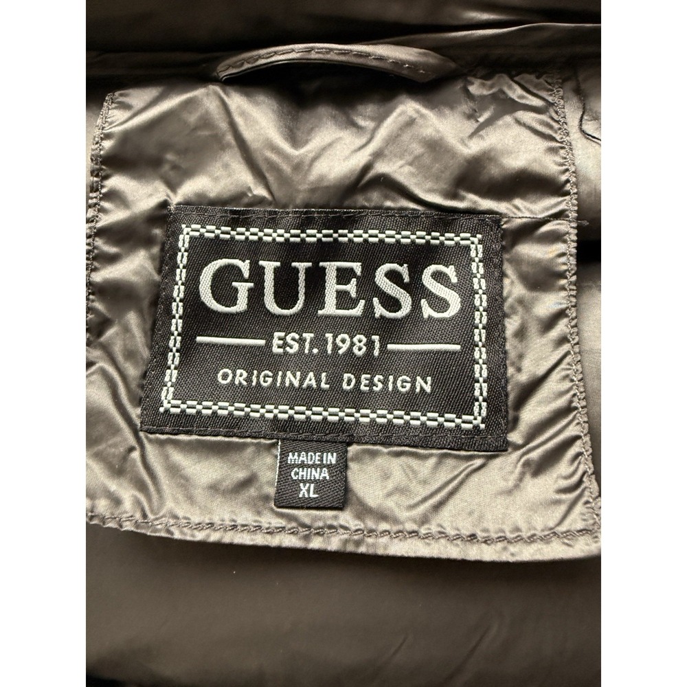 Guess USA Men's Puffer Quilted Jacket Size XL color Grey Full Zip - Picture 11 of 11